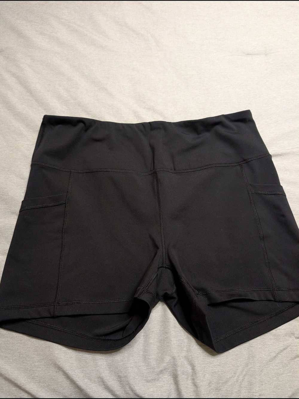 Yogalicious Black High-Rise Bike Shorts with Side Pockets Worn Twice - Picture 2 of 4